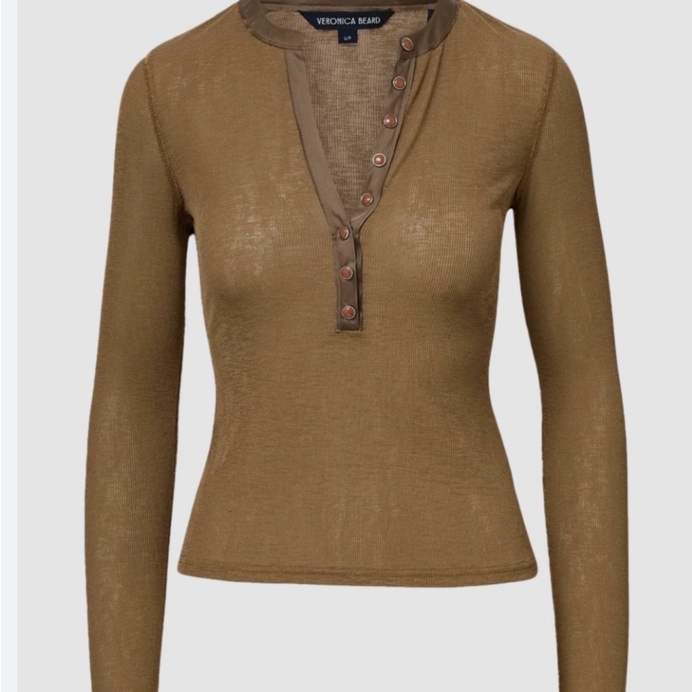 Veronica Beard Brown Button-Down Shirt NWT